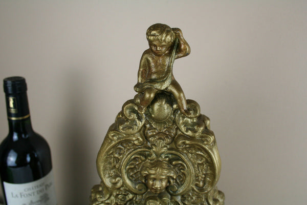 Gorgeous antique French brass putti angels clock 1900