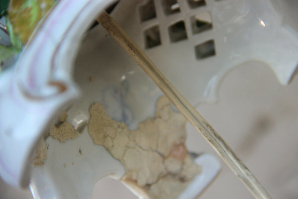 Antique German porcelain Dresden mark Angel Figurines lamp