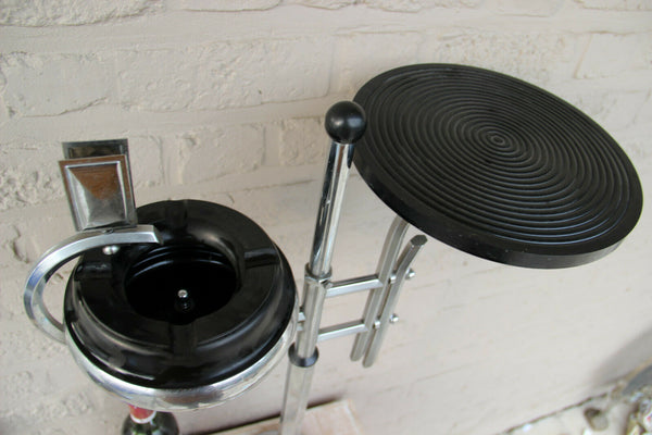 ART DECO Hotel ashtray smoking table stand bakelite chrome