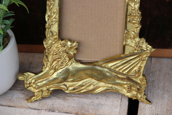 Antique French art nouveau lion picture photo frame