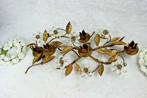 Hollywood regency French maison bagues Glass centerpiece candle holders 1960