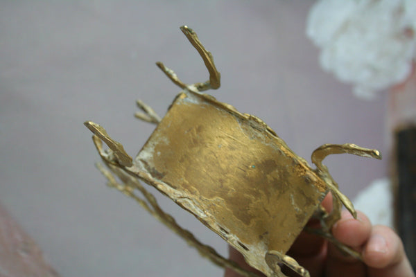 Gorgeous Antique French Brass Wedgwood porcelain plaque letter holder 1900