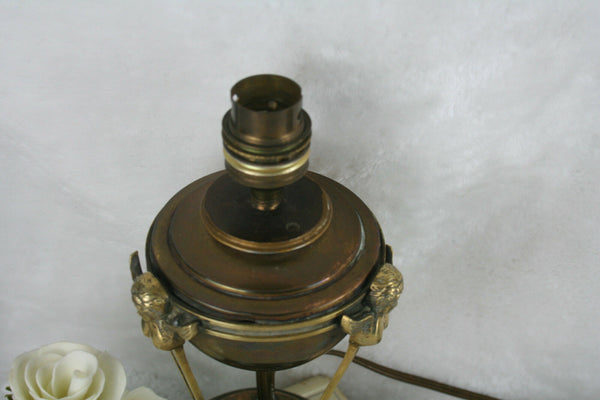 Antique french 1930 Empire style Caryatid winged lady lamp brass