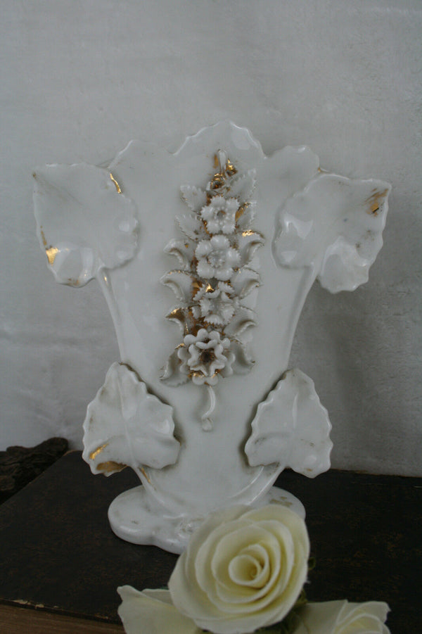 Antique French paris porcelain cornet vase circa 1900