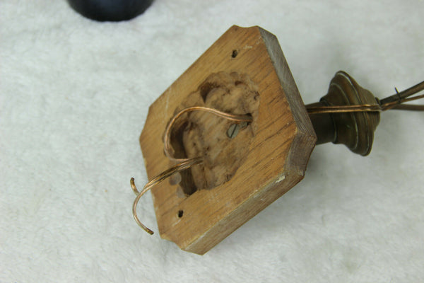 Antique French pair religious procession wall lights sconces glas wood metal