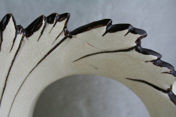 Majestic French 1900 Faience barbotine Planter dragon flowers jardiniere gothic