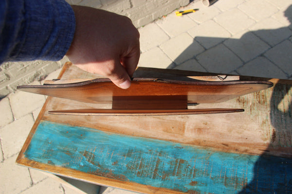 French antique wood wall letter holder hand paint landscape house painting 1920