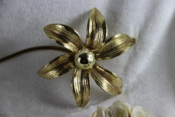 Mid century Brass flower wall Ceiling lamp sconce by massive 1970 Willy Daro