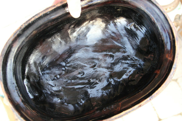 Antique XL French Group Terracotta Saint George Dragon Statue religious