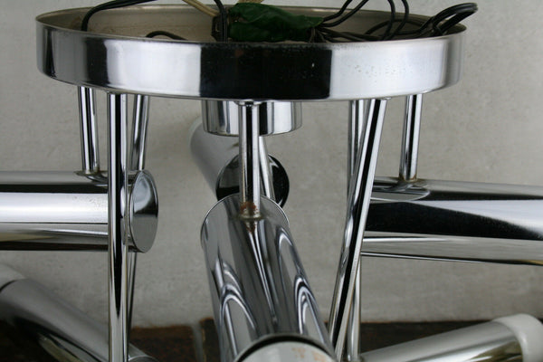 Mid century Retro Sciolari design sun burst chrome chandelier space age 70's