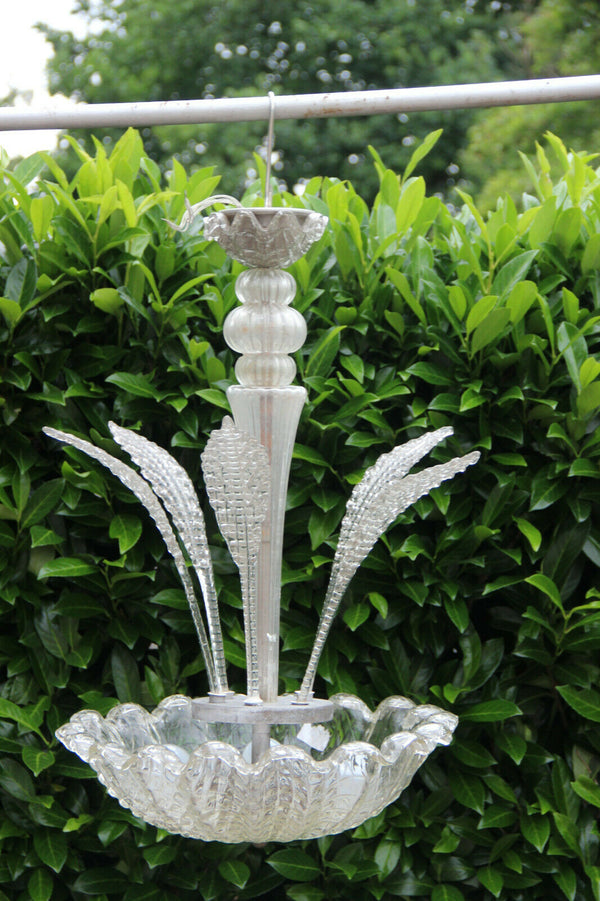 Murano Barovier TOSO 1960 Italian glass leaf chandelier