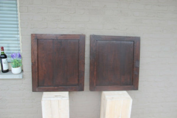 PAIR black forest hunting cabinet wood carved door panels furniture door