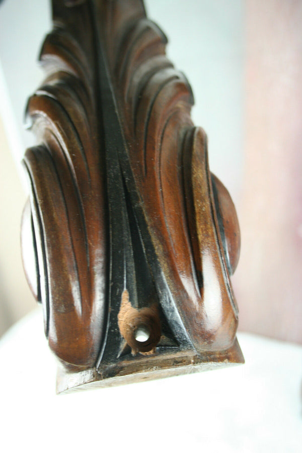 PAIR Dutch Wood Mahogany carved William III cabinet ornaments plaques fruit 1880