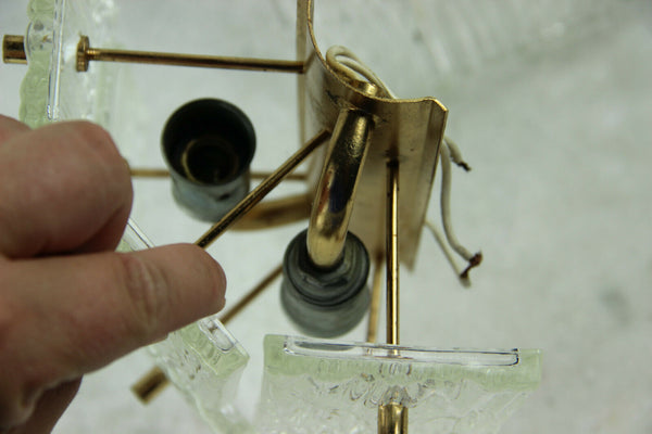 Hollywood Regency mid century  Murano glass disc wall lights sconces kinkeldey