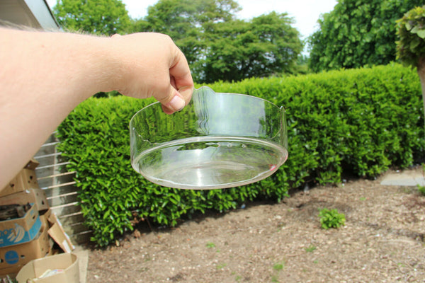 Antique French centerpiece Bowl Brass glass insert putti angels figurine empire