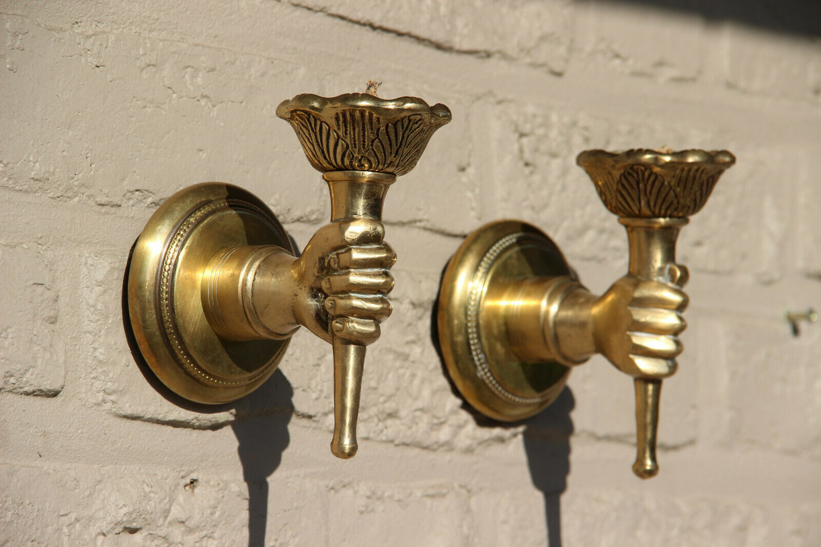 PAIR French Bronze Hand sconces wall lights attr MAISON JANSEN PAris 1960