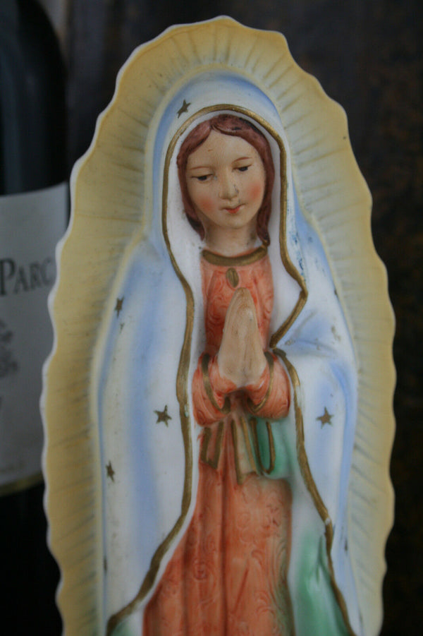 Vintage 50's french porcelain madonna statue rare unusual piece angel putti