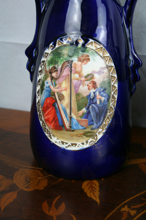 Josef STRNACT Austria Set Ceramic porcelain Vases Set Victorian Scenes