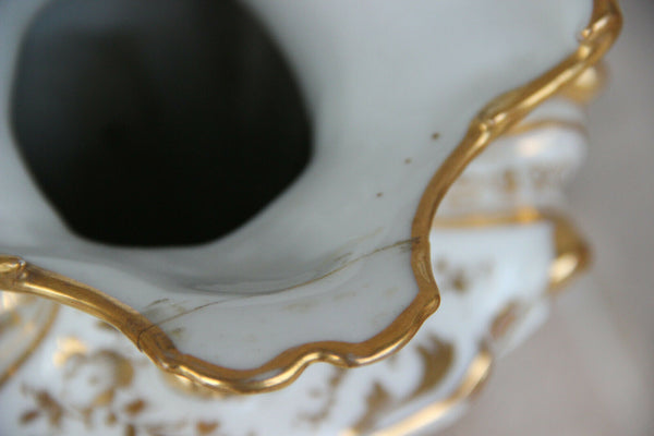 PAIR Antique 19thc Vieux paris porcelain Vases dragon gothic victorian rare