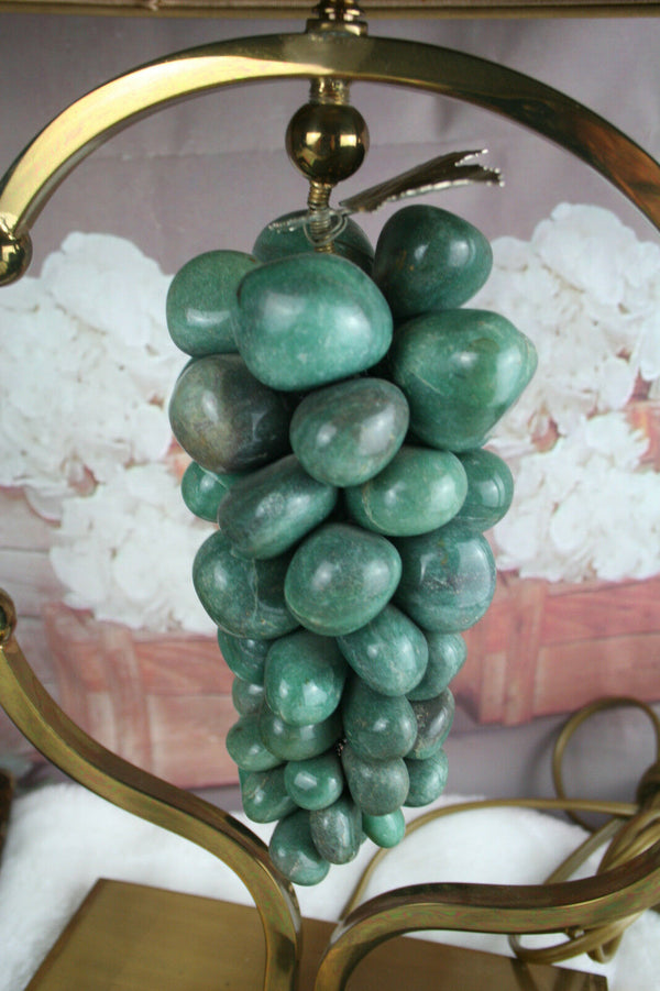 Mid-century 60's Amethyst stone grapes Table lamp daro Jansen era brass retro