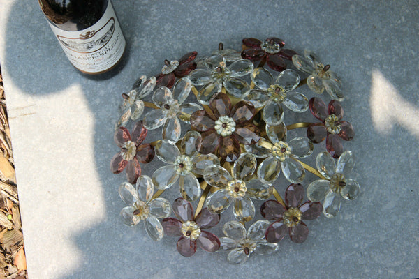 French Maison bagues murano glass daisy flower flush mount lamp chandelier