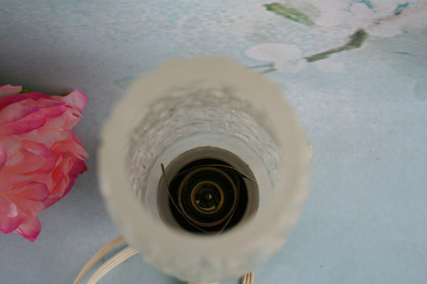 PAIR Mid century 1960's Glass lamps cast iron base