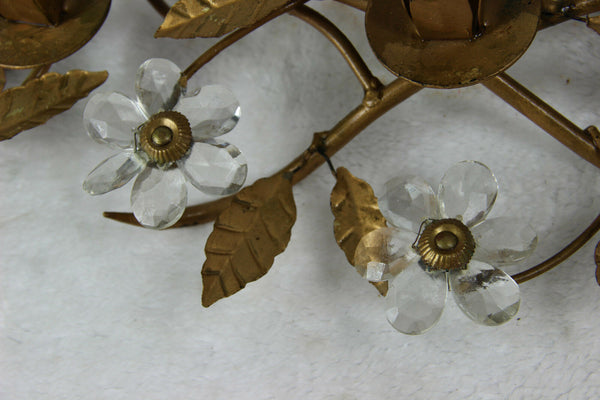 Hollywood regency French maison bagues Glass centerpiece candle holders 1960