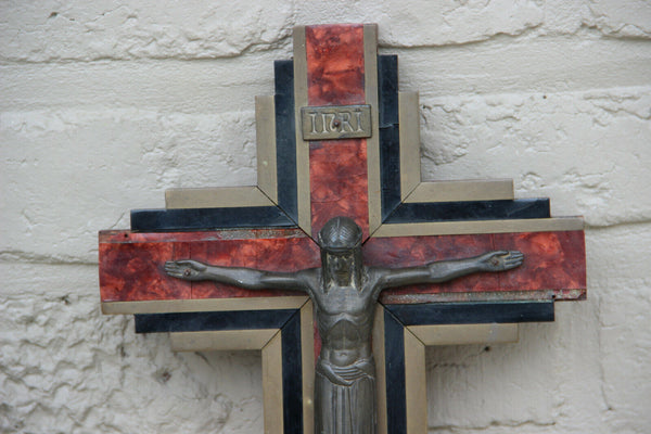 Antique French art deco 1930 Crucifix cross christ