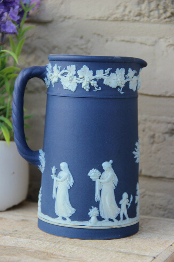 Antique Wedgwood marked jasperware Milk chocolate pot jug putti decor
