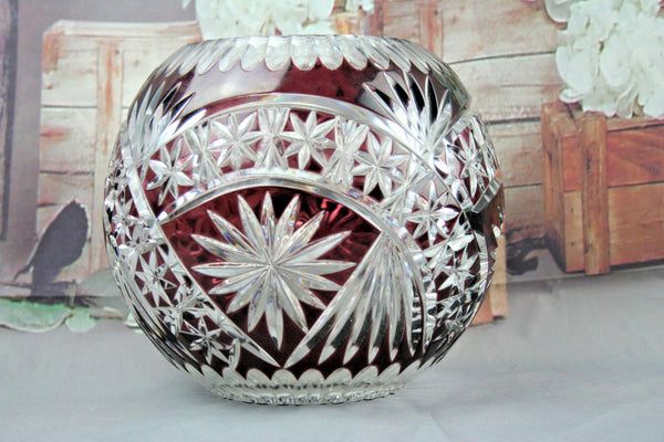 Bohemia Glass CRYSTAL cut Center Bowl 1940's