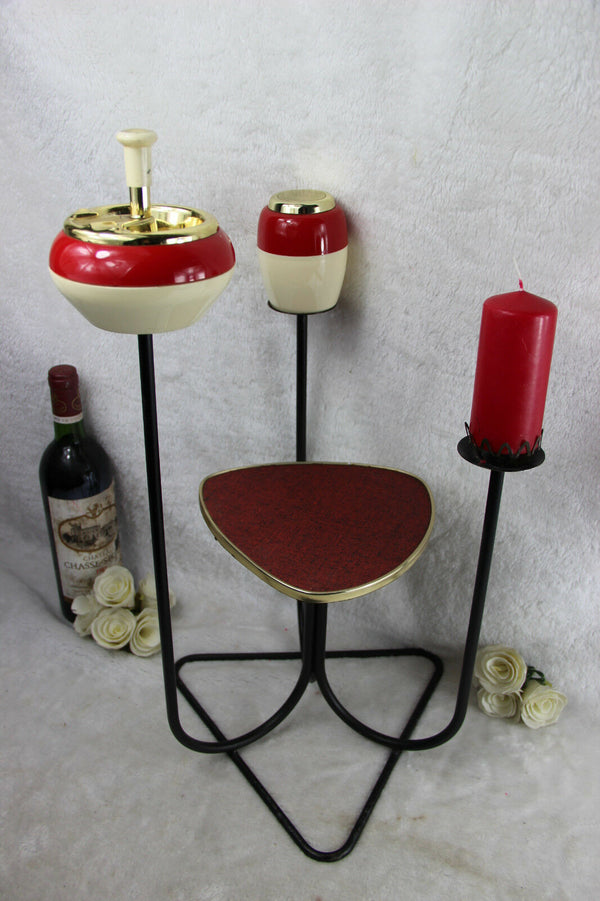 Retro Vintage side smoking table 1960 mid century ashtray cigarettes holder