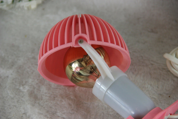 PAIR mushroom 1960 Vintage retro mid century desk night lamps lights pink blue