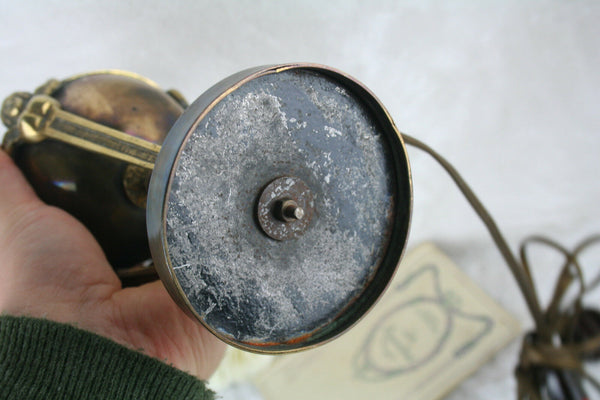 Antique french 1930 Empire style Caryatid winged lady lamp brass