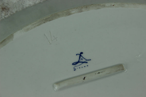 PAIR large antique French SEvres porcelain putti romantic victorian plates