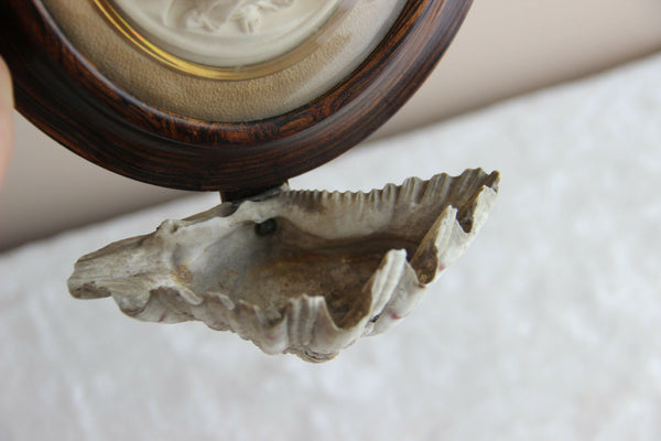 Antique Napoleon III 1880 French Holy water font meerschaum religious scene rare