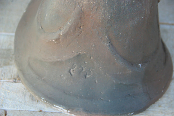 XL Antique french terracotta Art nouveau Lady Bust Statue sculpture marked