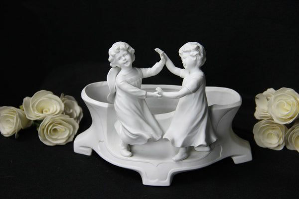German Scheibe alsbach Bisque porcelain marked Putti planter jardiniere statue