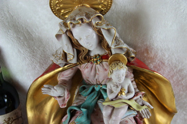 Gorgeous Terracotta polychrome MAdonna statue Pattarino school italian religious