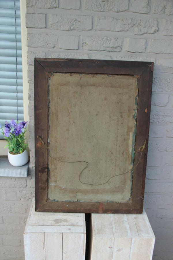 Antique 19thc Hunting trophy partridge bird pheasant relief hand paint panel
