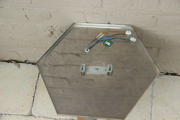 Mid century SCIOLARI marked flush mount lamp chandelier mirrored metal 1960 n1