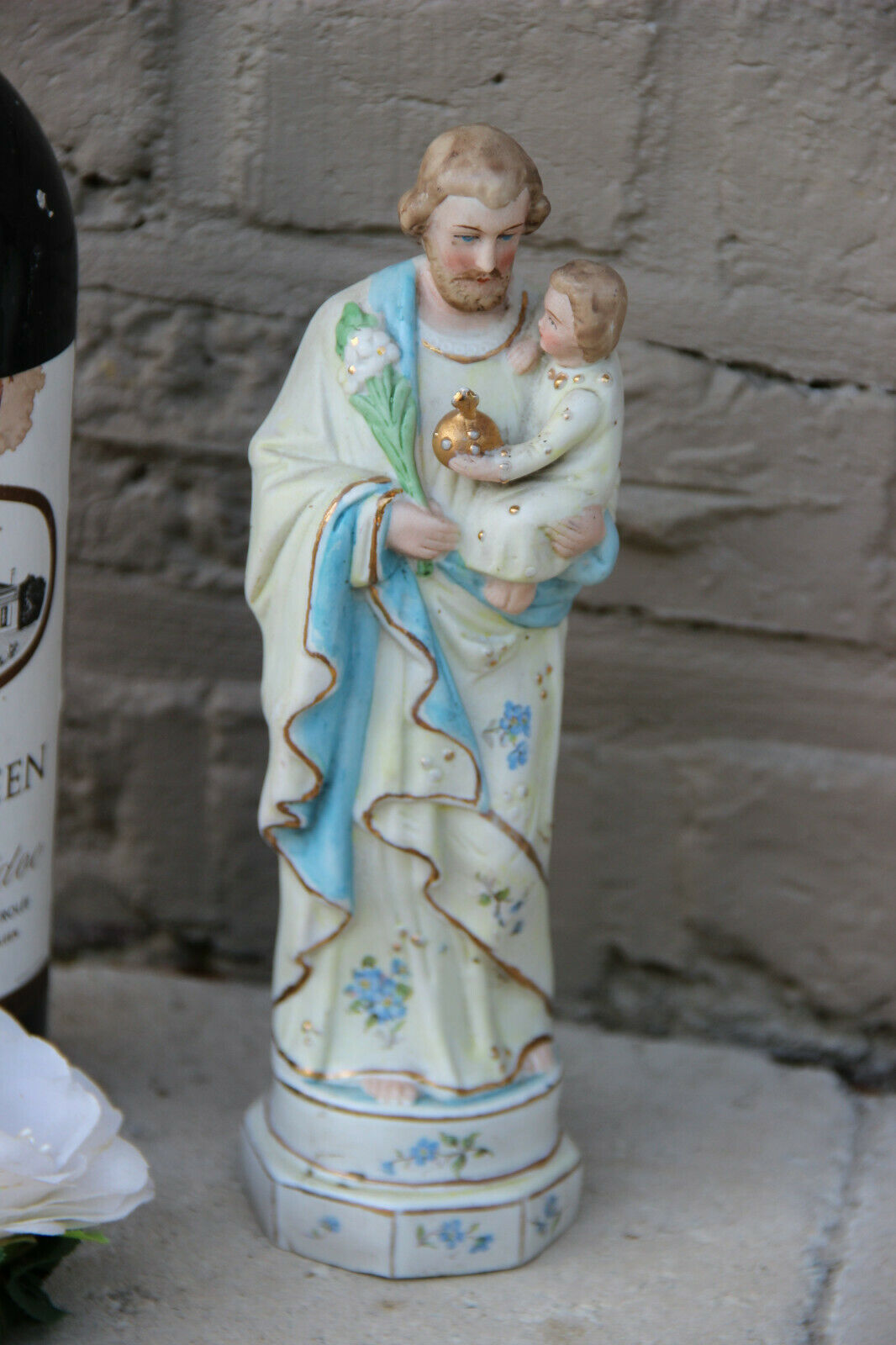 Antique Religious French porcelain Joseph figurine statue