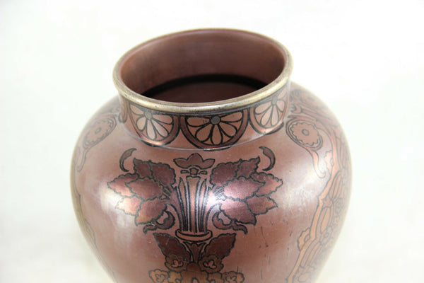 Boch Freres Keramis marked Ceramic ART NOUVEAU iris flowers Rare