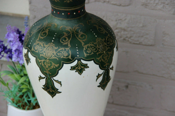 Antique ART DECO BOCH BFK marked ceramic Vase Enamel decor