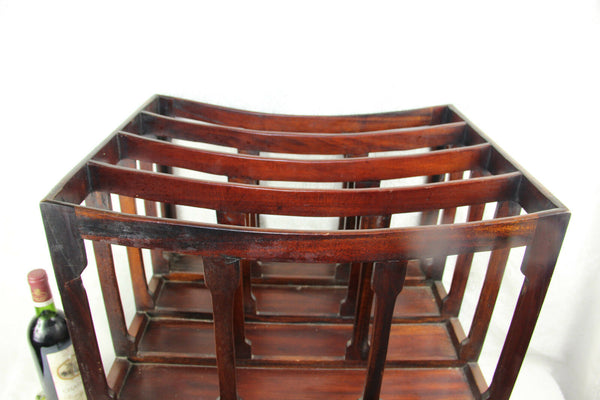 English Canterbury wood carved Magazine rack with drawers