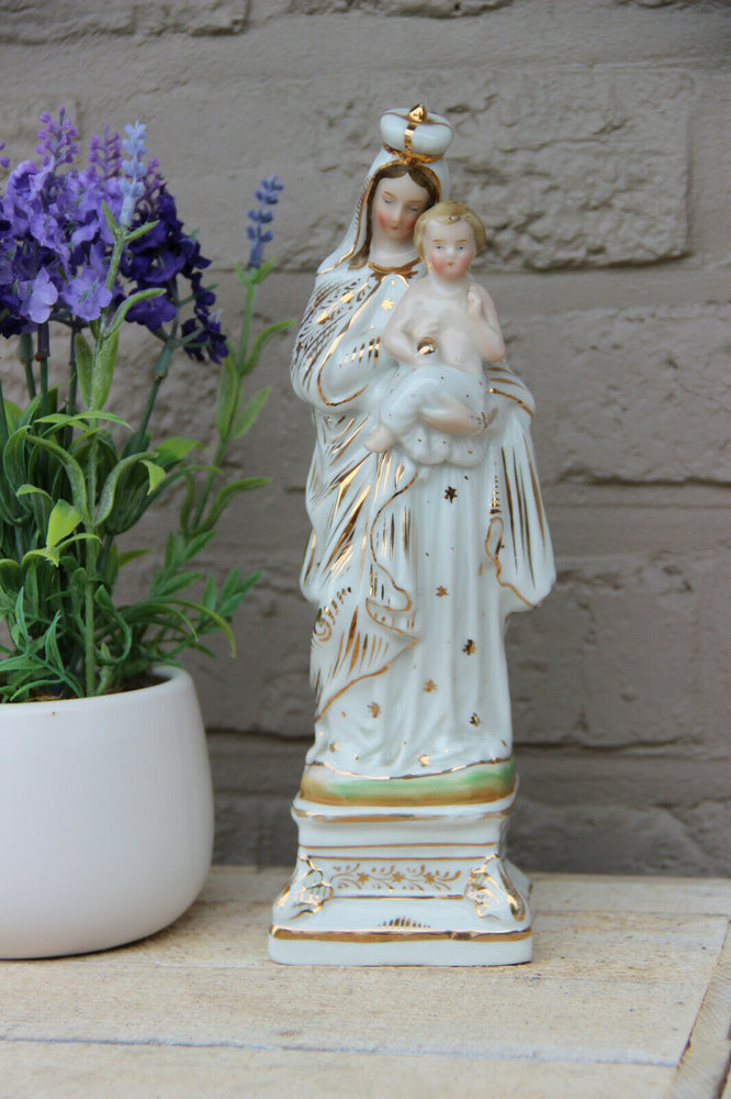 Antique vieux paris porcelain Madonna mary figurine religious