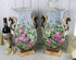 Antique PAIR XL Vieux paris porcelain Dragon gothic Floral Vases rare 1900
