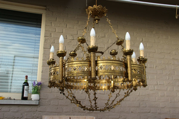 Majestical Antique French Church religious neo gothic chandelier lamps  candles