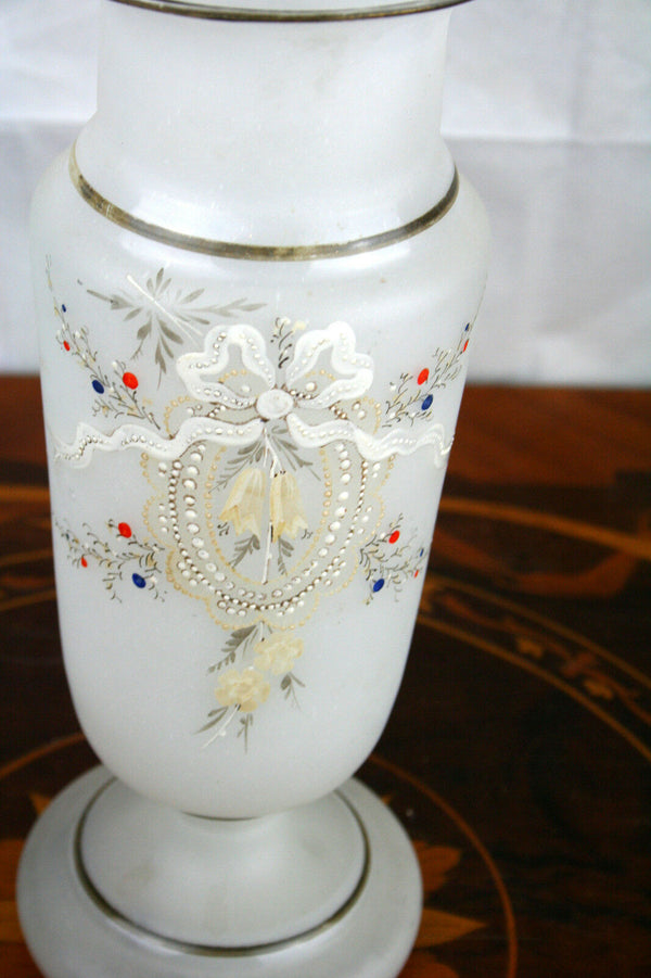 French opaline glass enameled vase 1920