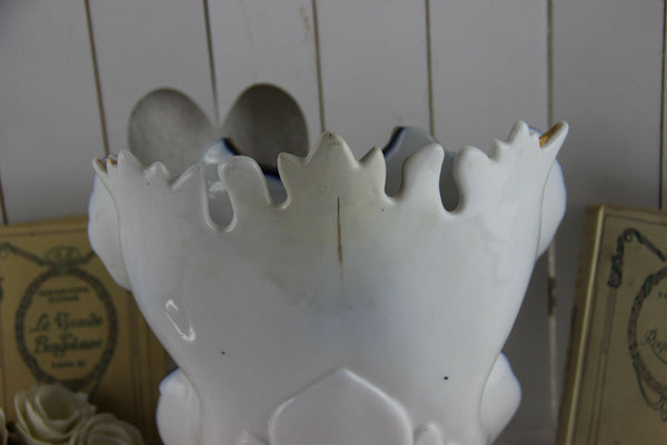 French Vieux paris Victorian lady portrait Centerpiece Vase 1900