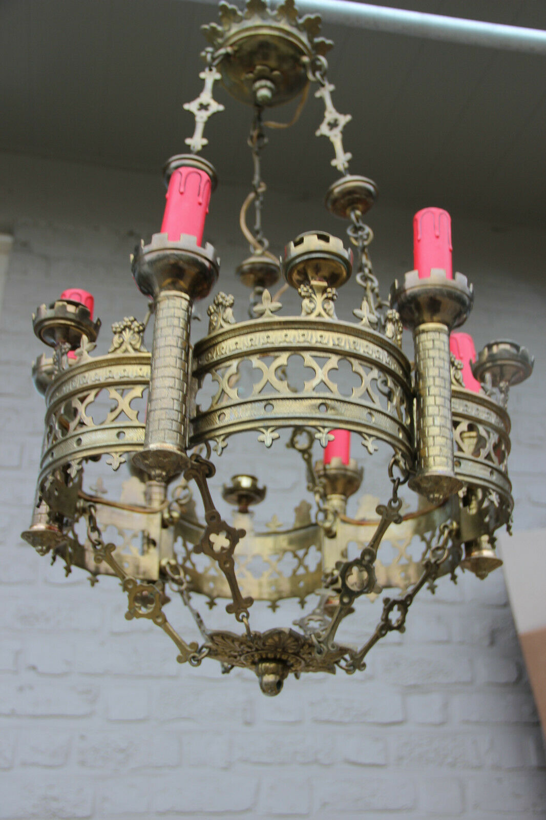 Antique Bronze Neo Gothic church castle Chandelier religious